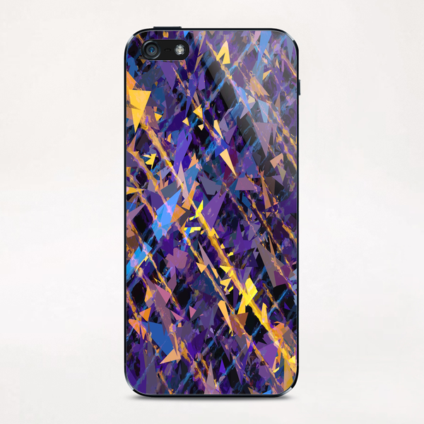 splash geometric triangle pattern abstract background in blue purple yellow iPhone & iPod Skin by Timmy333