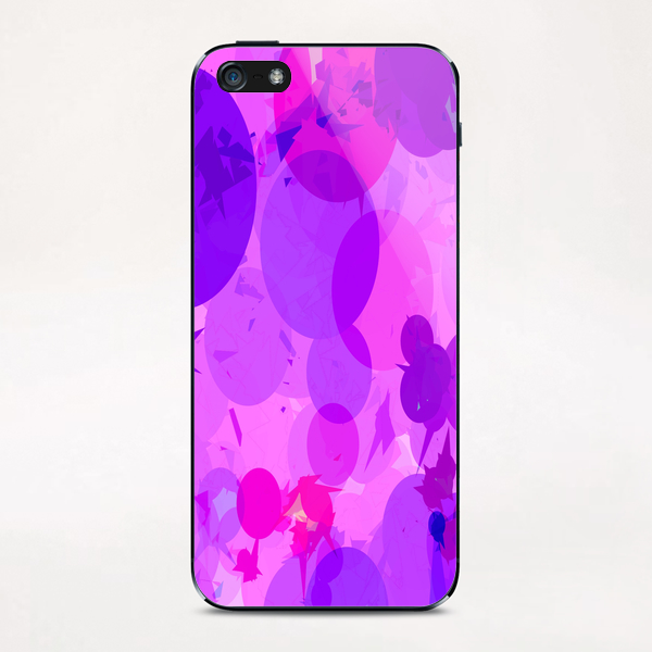 geometric circle and triangle pattern abstract in pink purple iPhone & iPod Skin by Timmy333