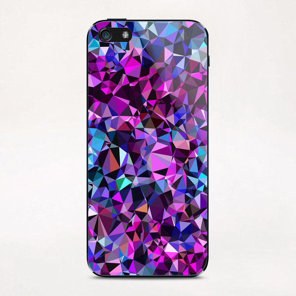 geometric triangle polygon pattern abstract in pink blue black iPhone & iPod Skin by Timmy333