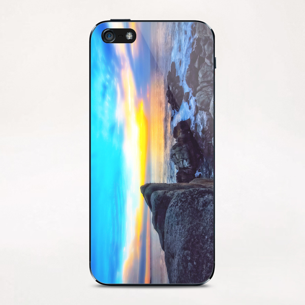 ocean sunset view with beautiful blue cloudy sky iPhone & iPod Skin by Timmy333