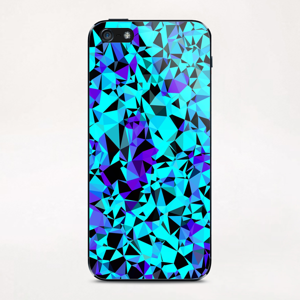 geometric triangle pattern abstract in blue purple black iPhone & iPod Skin by Timmy333