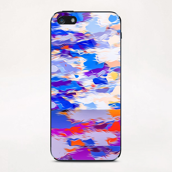 blue purple pink orange and red painting abstract background iPhone & iPod Skin by Timmy333