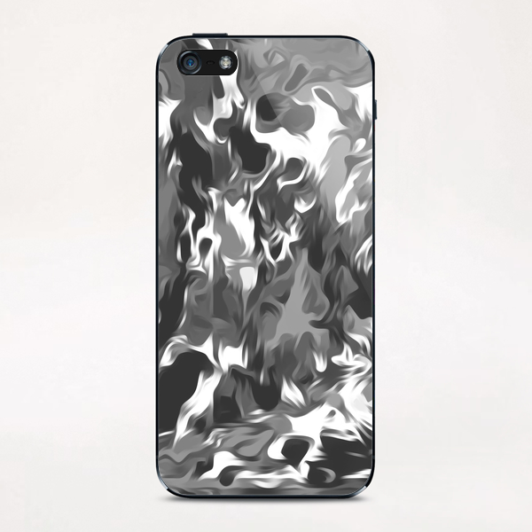 black and white spiral painting abstract background iPhone & iPod Skin by Timmy333