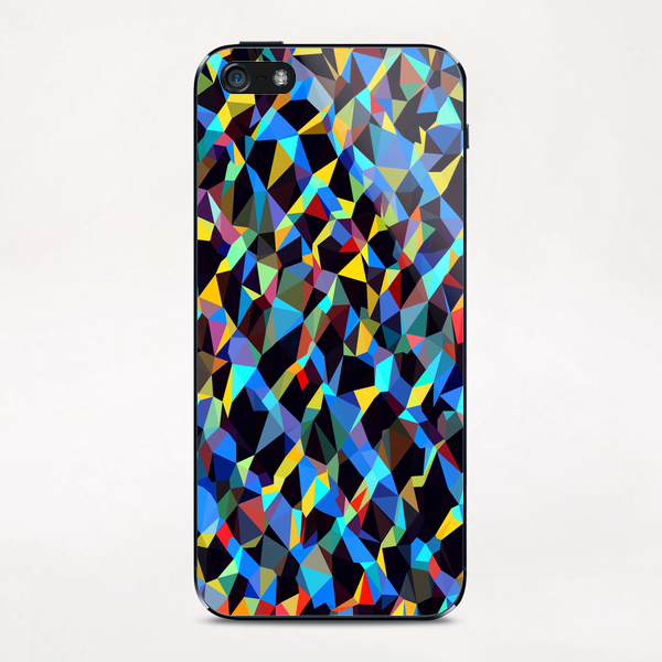 psychedelic geometric triangle polygon pattern abstract background in blue yellow red iPhone & iPod Skin by Timmy333