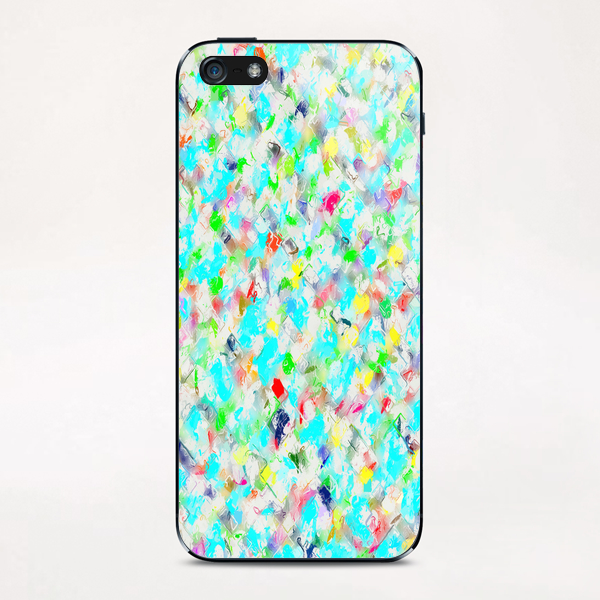 splash painting texture abstract background in blue yellow green red pink iPhone & iPod Skin by Timmy333