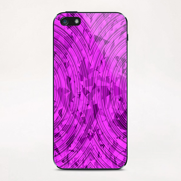 psychedelic geometric circle pattern abstract background in pink iPhone & iPod Skin by Timmy333