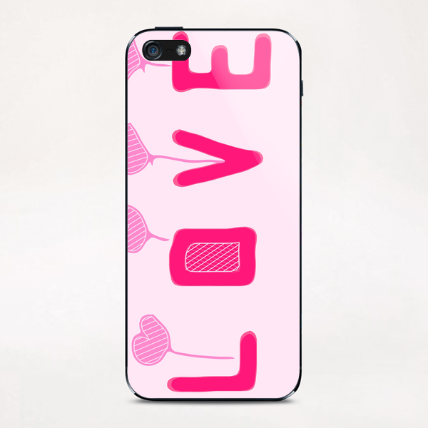 LOVE with pink heart iPhone & iPod Skin by Timmy333