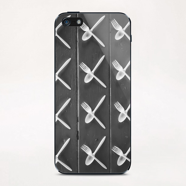 plastic forks and plastic spoons in black and white iPhone & iPod Skin by Timmy333