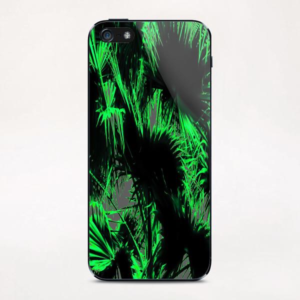 green palm leaves texture abstract background iPhone & iPod Skin by Timmy333