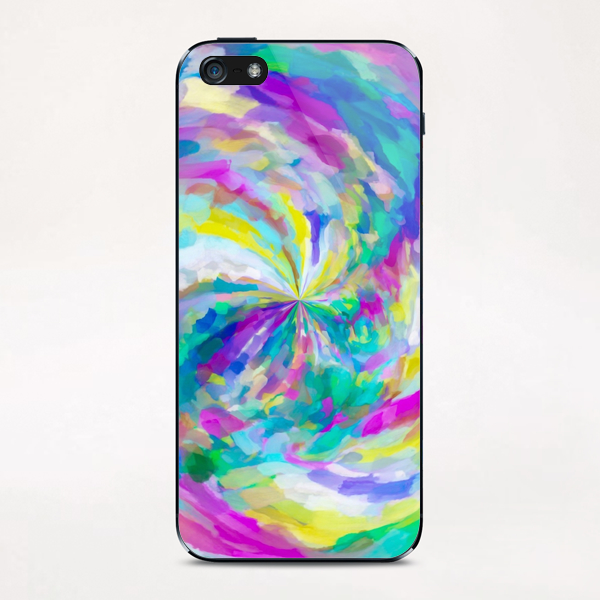 colorful splash painting abstract in pink green blue yellow iPhone & iPod Skin by Timmy333