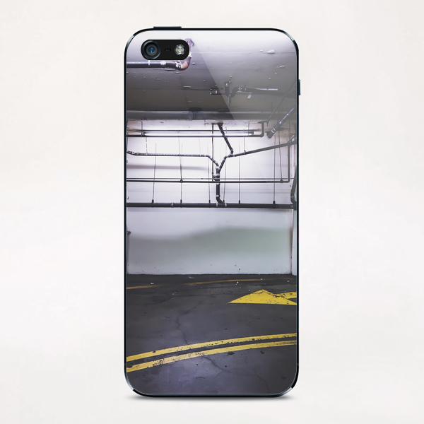 parking lot with the yellow arrow and tubes iPhone & iPod Skin by Timmy333