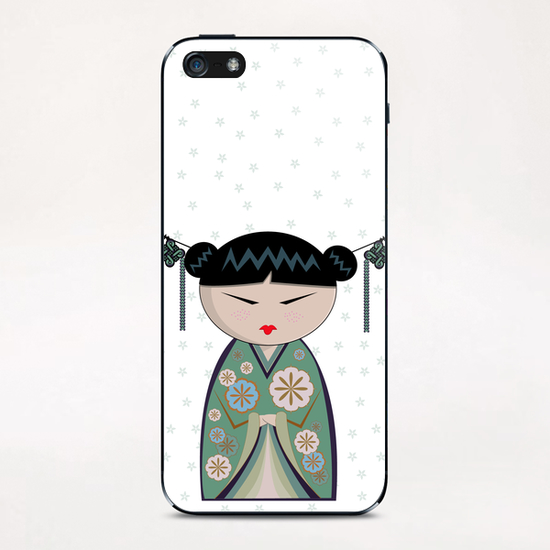 Green kokeshi iPhone & iPod Skin by PIEL Design