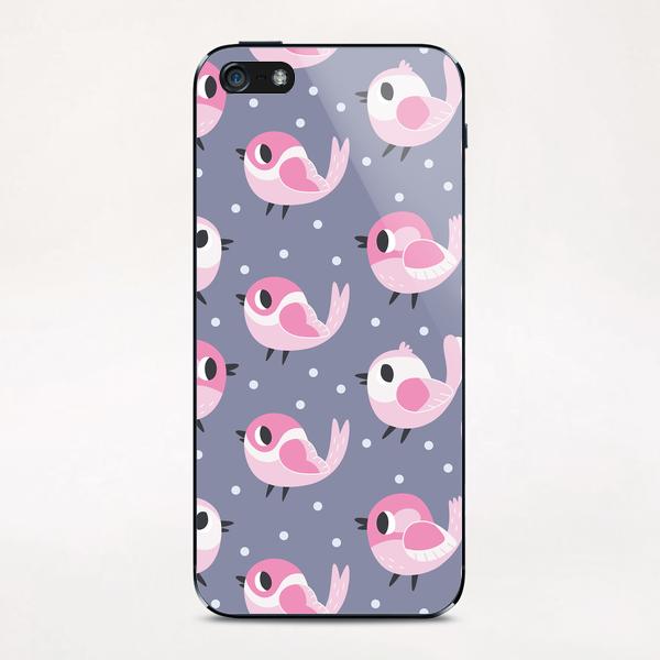 Pink Birds Pattern iPhone & iPod Skin by Claire Jayne Stamper