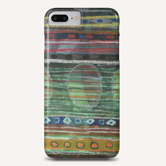 Dark Folcloristic Pattern With Vertical Stripes And Ovals Phone Case by Heidi Capitaine