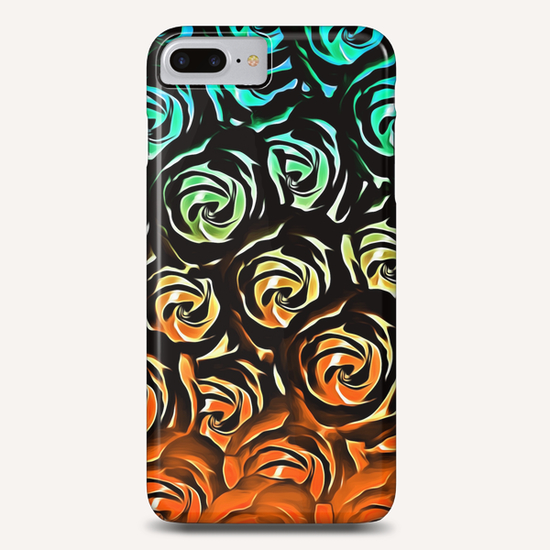 rose pattern texture abstract background in blue green orange Phone Case by Timmy333