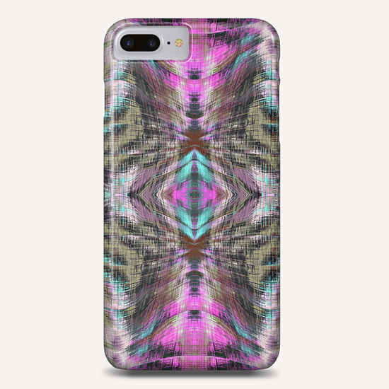 geometric symmetry pattern abstract background in pink blue brown Phone Case by Timmy333