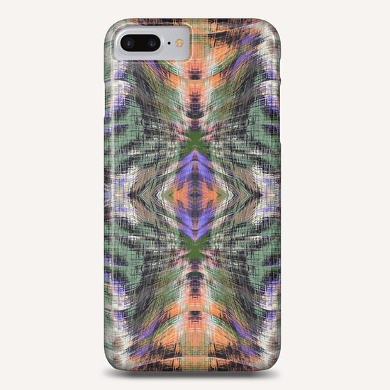 geometric symmetry pattern abstract background in green purple orange Phone Case by Timmy333