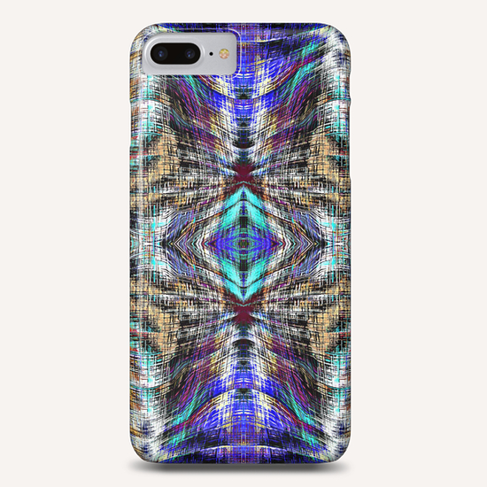 geometric symmetry pattern abstract background in blue brown pink Phone Case by Timmy333