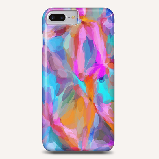 circle pattern abstract background in pink orange and blue Phone Case by Timmy333