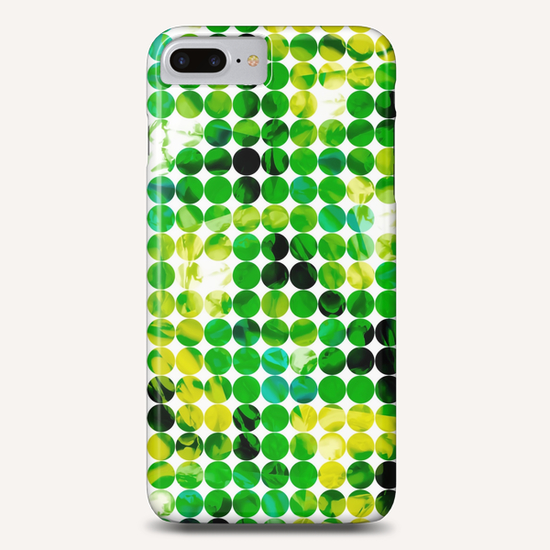 circle pattern abstract background with splash painting abstract in green and yellow Phone Case by Timmy333