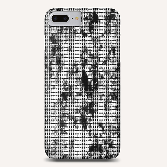 psychedelic circle pattern painting abstract background in black and white Phone Case by Timmy333