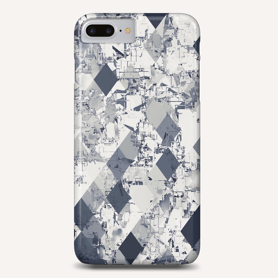 geometric square pixel pattern abstract in black and white Phone Case by Timmy333