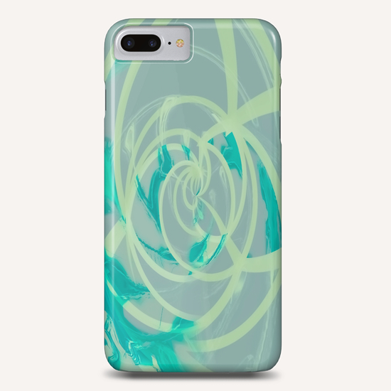 spiral line pattern painting texture abstract in blue green Phone Case by Timmy333