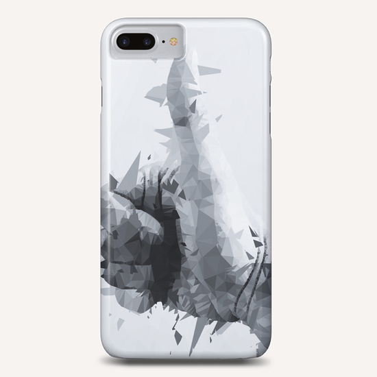 splash geometric thumbs up abstract background in black and white Phone Case by Timmy333