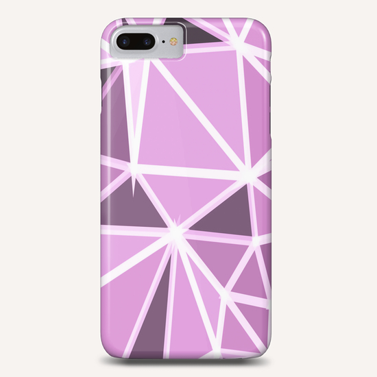 geometric triangle pattern abstract background in pink and white Phone Case by Timmy333