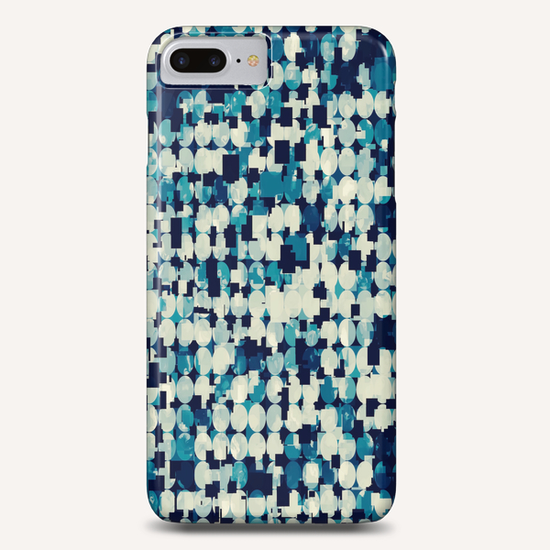 geometric square and circle pattern abstract in blue green Phone Case by Timmy333