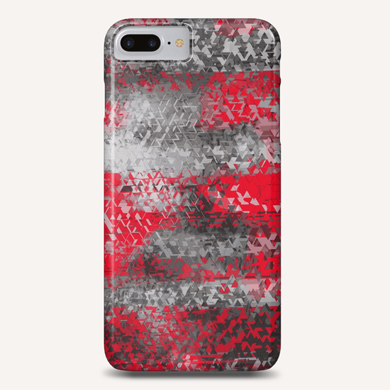 psychedelic geometric polygon shape pattern abstract in black and red Phone Case by Timmy333