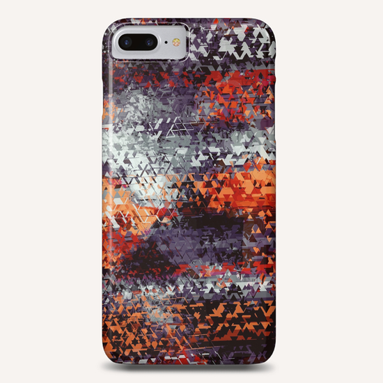 psychedelic geometric polygon shape pattern abstract in black orange brown red Phone Case by Timmy333