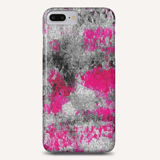 vintage psychedelic painting texture abstract in pink and black with noise and grain Phone Case by Timmy333