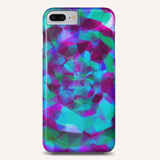 psychedelic geometric polygon pattern abstract in pink purple blue Phone Case by Timmy333