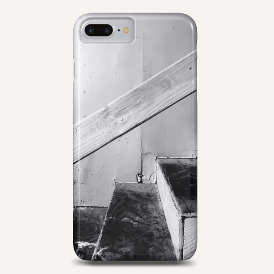 wood stairway with wood background in black and white Phone Case by Timmy333