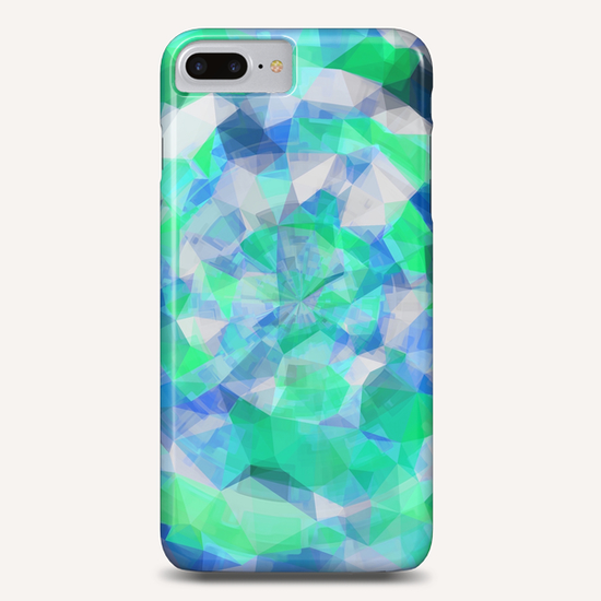 geometric polygon abstract pattern in blue and green Phone Case by Timmy333