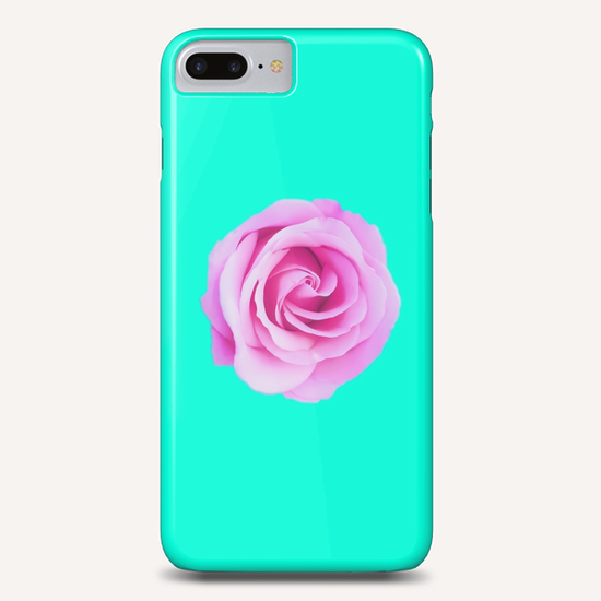 closeup pink rose with green background Phone Case by Timmy333