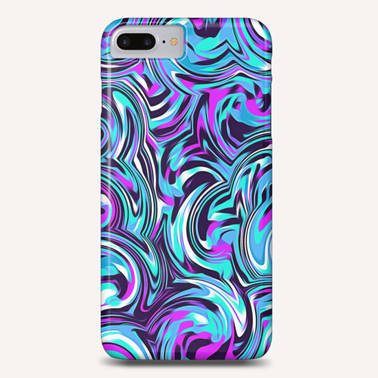 spiral line drawing abstract pattern in blue pink black Phone Case by Timmy333