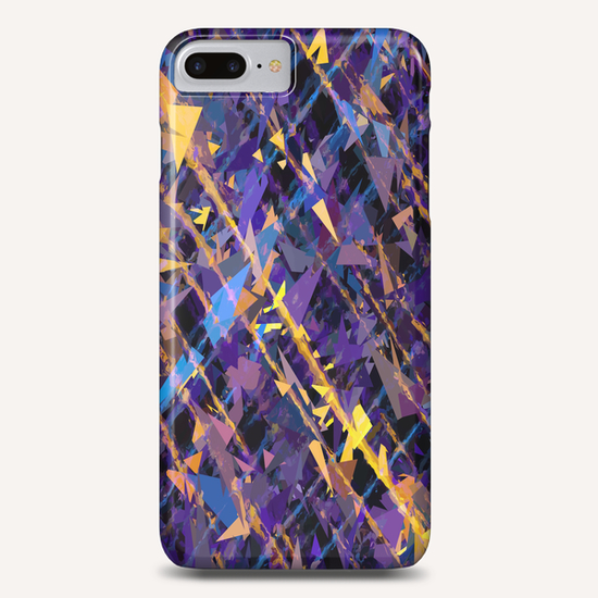 splash geometric triangle pattern abstract background in blue purple yellow Phone Case by Timmy333