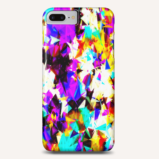 psychedelic geometric triangle abstract pattern in purple pink blue yellow red Phone Case by Timmy333