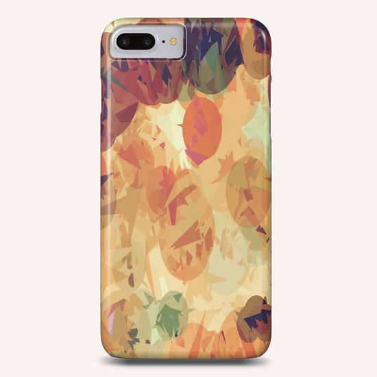 geometric circle and triangle pattern abstract background in orange brown green Phone Case by Timmy333