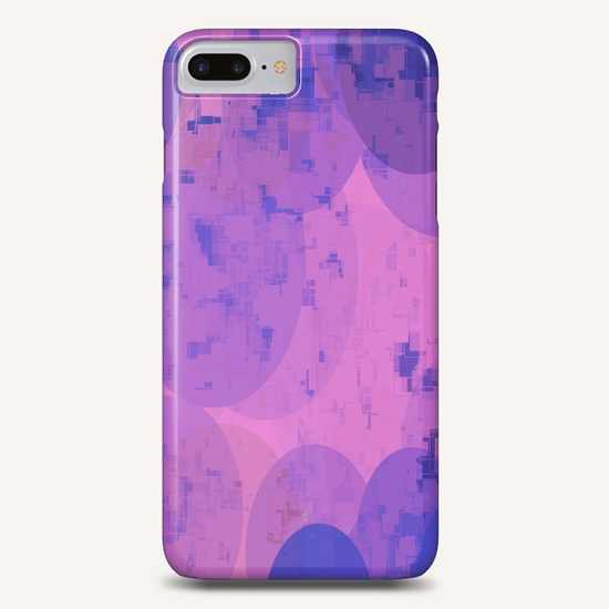 geometric circle and square pattern abstract in pink purple Phone Case by Timmy333