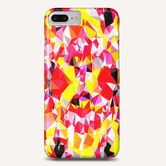 psychedelic geometric triangle polygon abstract pattern in red pink yellow Phone Case by Timmy333