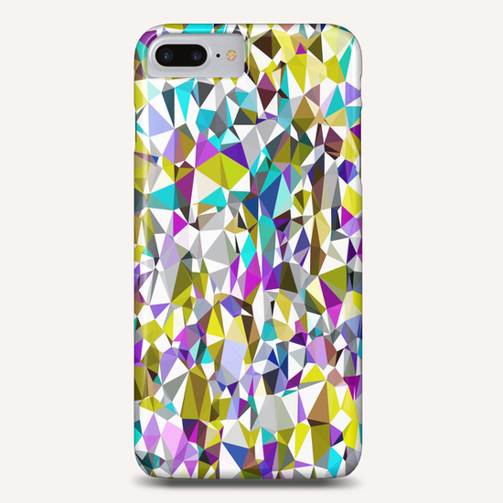 geometric triangle polygon pattern abstract background in yellow blue pink Phone Case by Timmy333