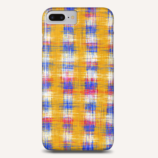 plaid pattern abstract texture in yellow blue pink Phone Case by Timmy333