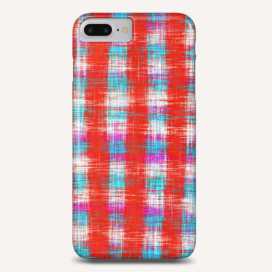 plaid pattern abstract texture in in red blue pink Phone Case by Timmy333