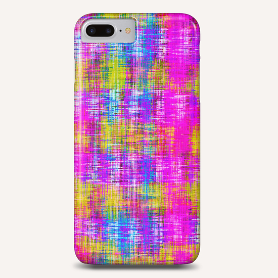 plaid pattern painting texture abstract background in pink purple blue yellow Phone Case by Timmy333