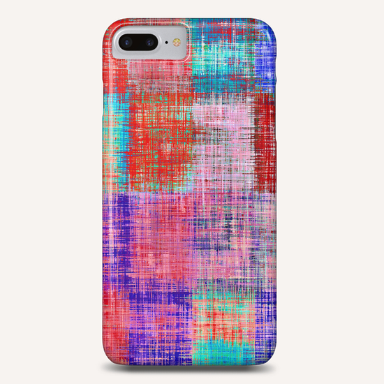 square plaid pattern texture abstract in red blue pink purple Phone Case by Timmy333