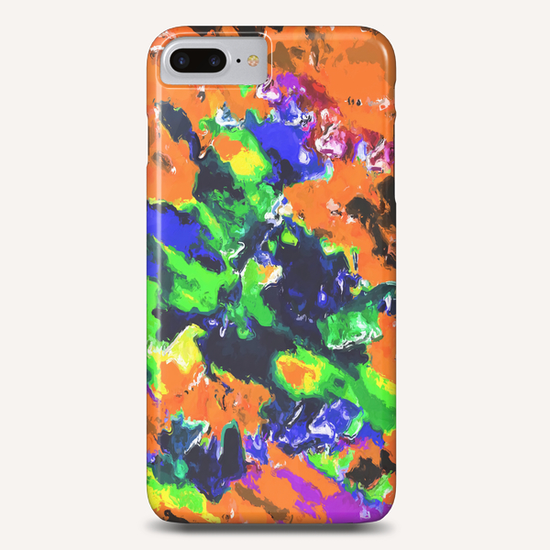 psychedelic splash painting abstract texture in brown green blue yellow pink Phone Case by Timmy333