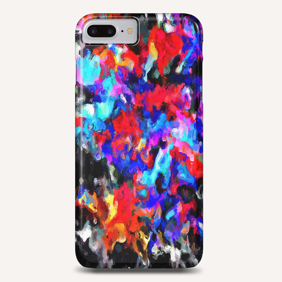 psychedelic splash painting abstract texture blue red pink black Phone Case by Timmy333